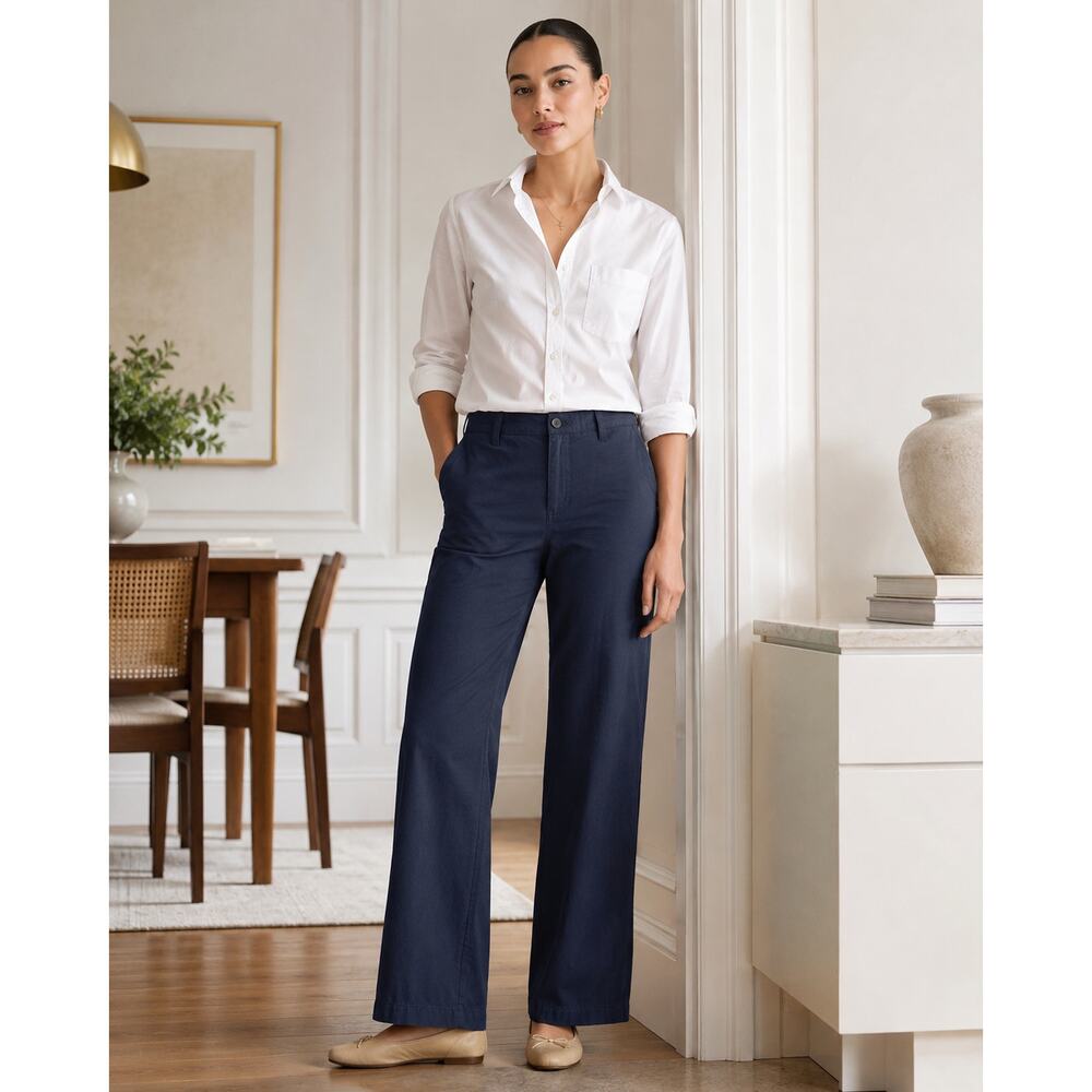 J. Crew Womens Pants 32 Navy Blue Sailor Chino Heritage Office Academia Preppy